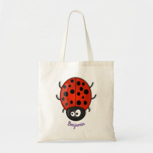 Bolsa Tote Imagem de desenhos animados de ladybug vermelho e 