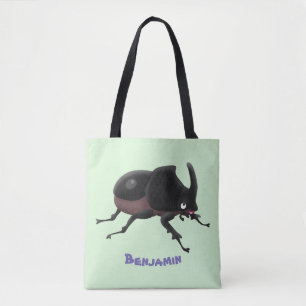 Bolsa Tote Imagem de desenhos animados do escaravelho do rino