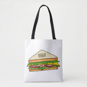 Bolsa Tote Imagem de desenhos em Sandwich