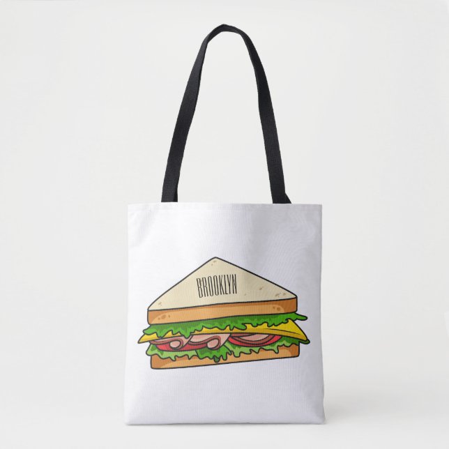 Bolsa Tote Imagem de desenhos em Sandwich (Frente)