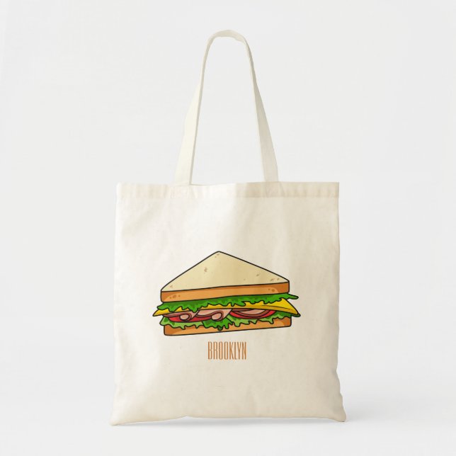 Bolsa Tote Imagem de desenhos em Sandwich (Frente)