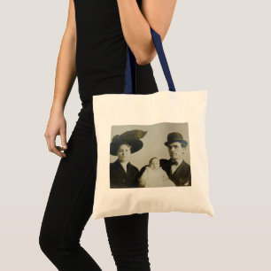 Bolsa Tote Imagem de Fotografia B&W RPPC da Família Bowler