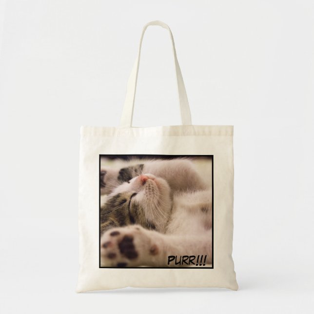 Bolsa Tote Imagem de Gato de Fecho Adorável (Frente)