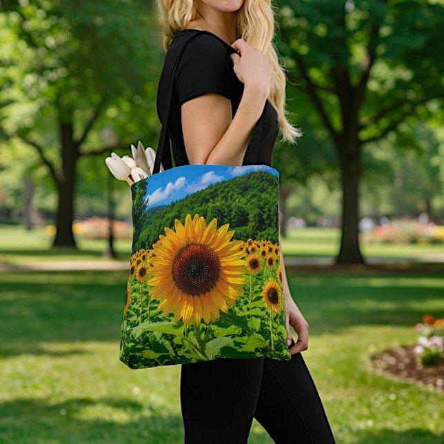 Bolsa Tote Imagem de Girassóis Nº 3 (Criador carregado)
