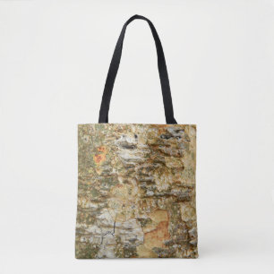 Bolsa Tote Imagem de latido de árvore natural para amantes da