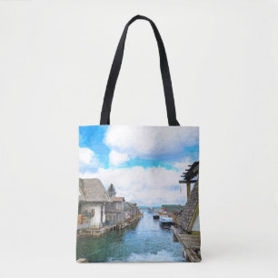 Bolsa Tote Imagem de Michigan Fish Town