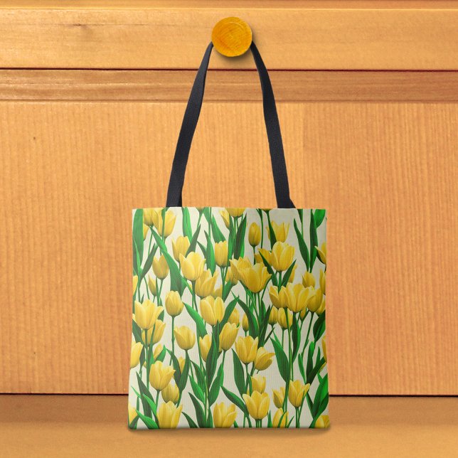 Bolsa Tote Imagem de Tulipas Amarelas Nº 2 (Tote bag with yellow tulips)