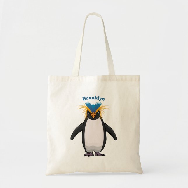 Bolsa Tote Imagem do desenho animado de pinguim macarrão-bran (Frente)