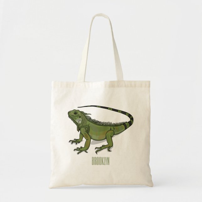 Bolsa Tote Imagem do desenho de Iguana (Frente)