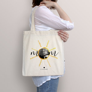 Bolsa Tote Imagem do Dia de as mães amarelo amarelo sunshine