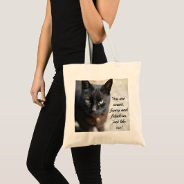 Bolsa Tote Imagem do Lover Gato Preto com Citação Motivativa