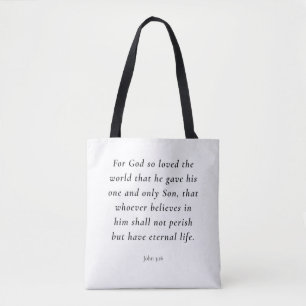 Bolsa Tote Imagem do versículo bíblico João 3:16