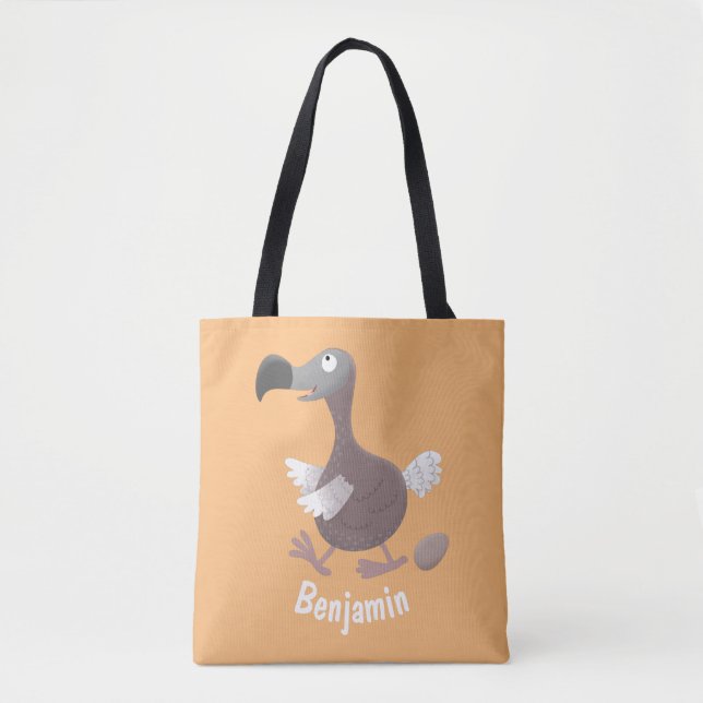Bolsa Tote Imagem engraçada de desenho animado de pássaro dod (Frente)