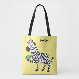 Bolsa Tote Imagem engraçada de desenho animado de zebra