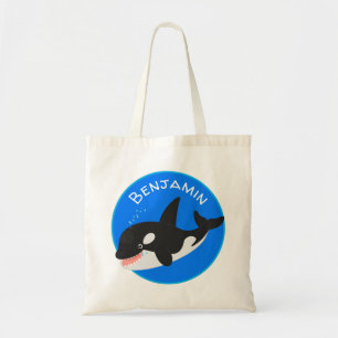 Bolsa Tote Imagem engraçada de desenhos animados de orca,