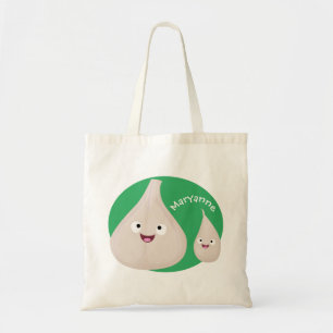 Bolsa Tote Imagem vegetal do desenho animado de alho cúprico