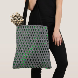 Bolsa Tote Imagem verde sob placas de cinza, quadrados oblong
