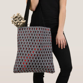 Bolsa Tote Imagem vermelha sob placas de cinza, formas retang