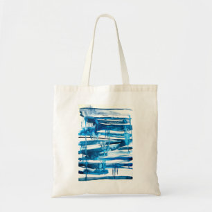Bolsa Tote Imagens de cor da água abstrato azul