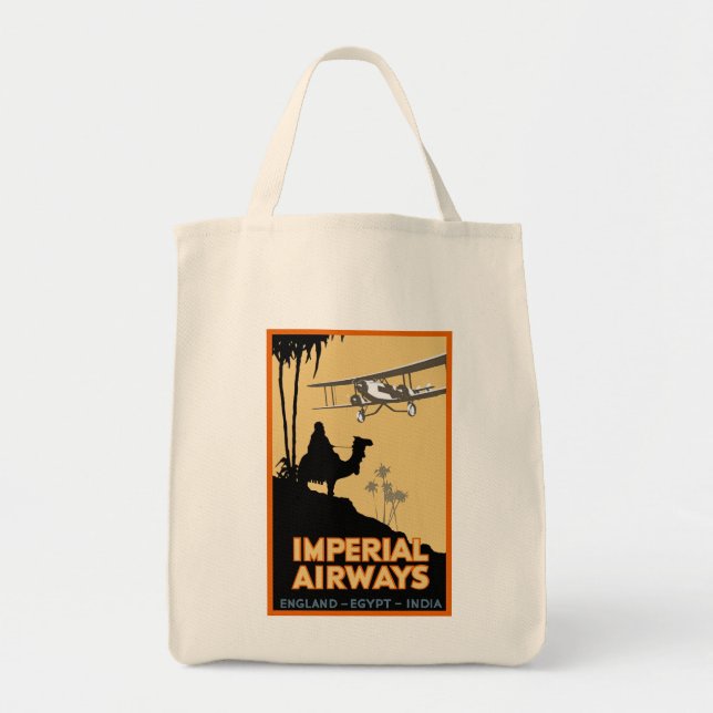 Bolsa Tote Imperial Airways ~ England - Egito - Índia (Frente)