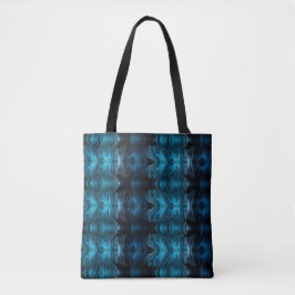Bolsa Tote Impressão abstrato azul e preto