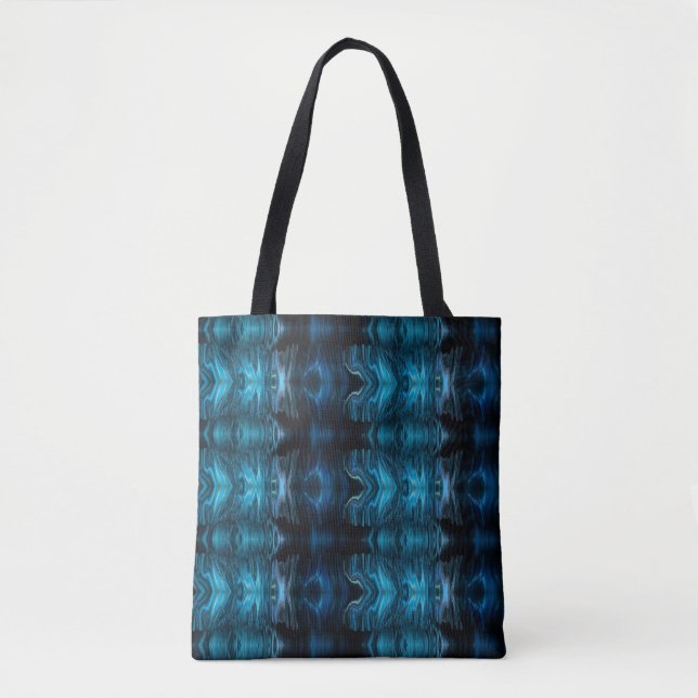 Bolsa Tote Impressão abstrato azul e preto (Frente)