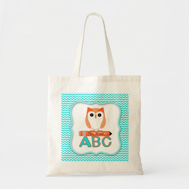 Bolsa Tote Impressão alaranjado de Chevron do saco do (Frente)