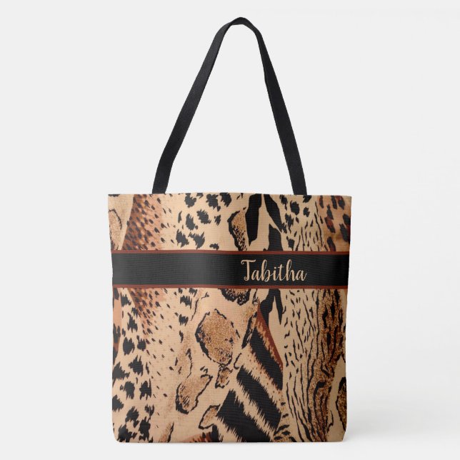 Bolsa Tote Impressão animal (Frente)
