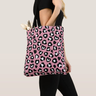 Bolsa Tote Impressão Animal, Leopardo Rosa, Manchas de Chita,