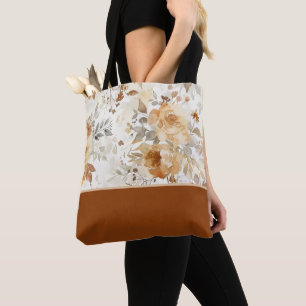 Bolsa Tote Impressão Botânica Floral de Outono Aconchegante e