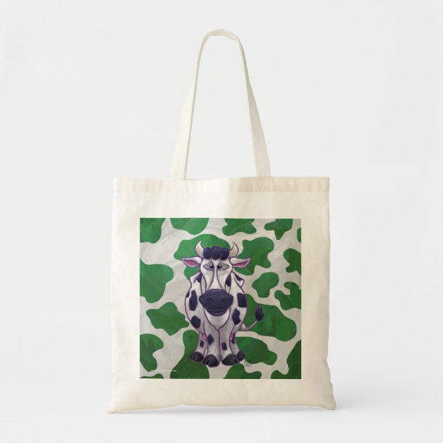 Bolsa Tote Impressão Branco e Verde-Vaca (Frente)