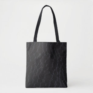 Bolsa Tote Impressão cobra de couro preto  