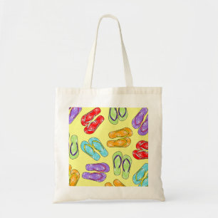 Bolsa Tote Impressão colorido bonito dos chinelos - amarelo