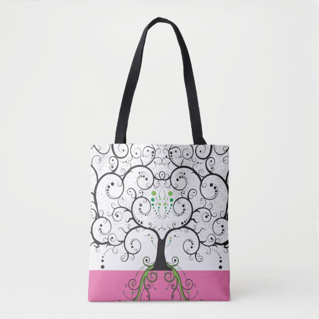 Bolsa Tote Impressão da ilustração da árvore da vida (Frente)