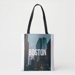 Bolsa Tote Impressão da Paisagem Urbana de Boston Antiga - Ar