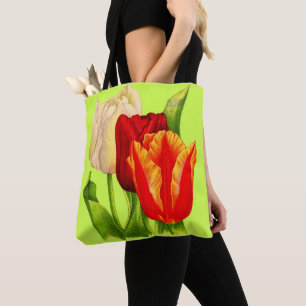 Bolsa Tote impressão das tulipas