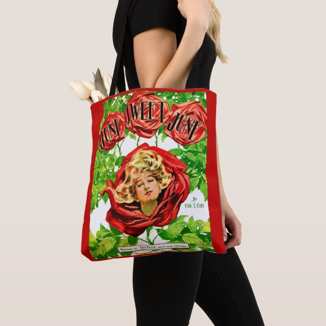 Bolsa Tote impressão de 1908 June Sweet June sheet (Close Up)