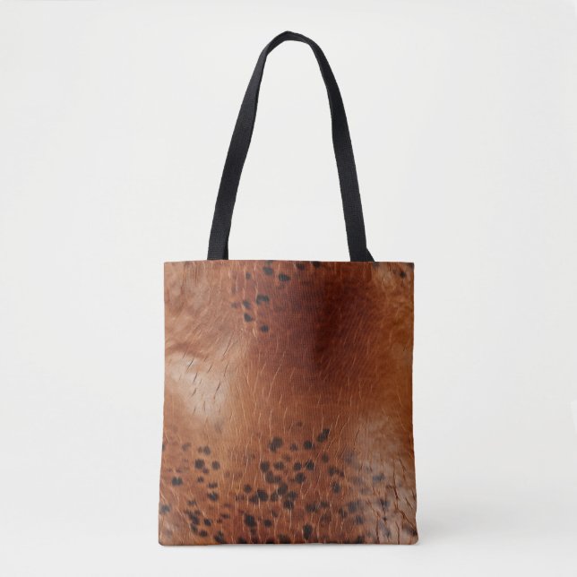 Bolsa Tote Impressão de animais castanhos (Frente)