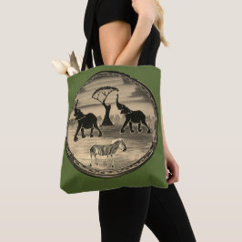 Bolsa Tote Impressão de Arte de Elefante Africano
