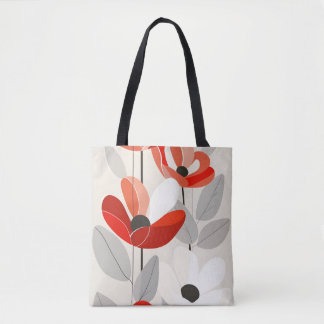 Bolsa Tote Impressão de Arte Floral Moderna