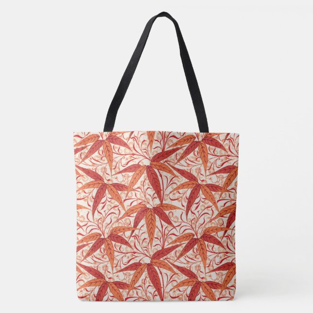 Bolsa Tote Impressão de bambu William Morris, laranja Mandari (Frente)