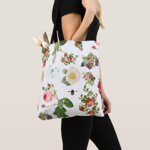 Bolsa Tote Impressão de Botânica PixDezines/Colagem de Atua