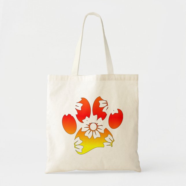 Bolsa Tote Impressão de Cachorro Floral (Frente)