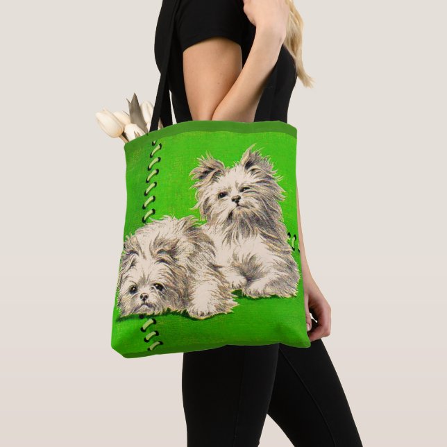 Bolsa Tote impressão de cães fofos (Close Up)