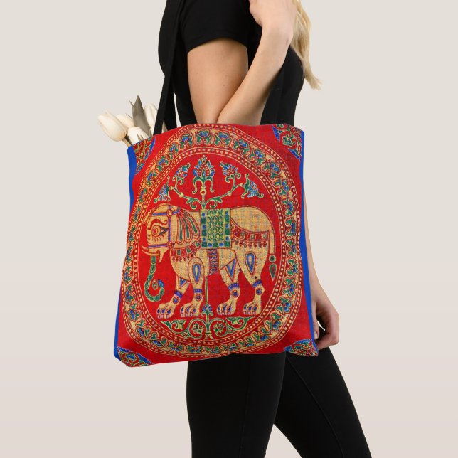 Bolsa Tote Impressão de elefante da Índia Oriental (Close Up)