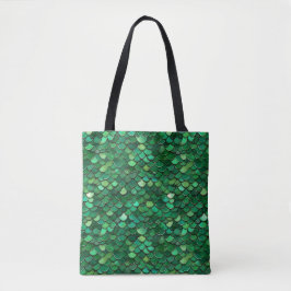 Bolsa Tote Impressão de floco verde