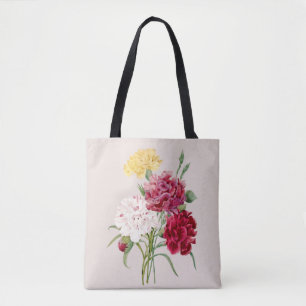 Bolsa Tote Impressão de Flores de Cravagem Vintage