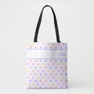 Bolsa Tote Impressão DE FLORES PEQUENAS BONITO DE PELES