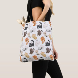 Bolsa Tote Impressão de Gatos Adoráveis