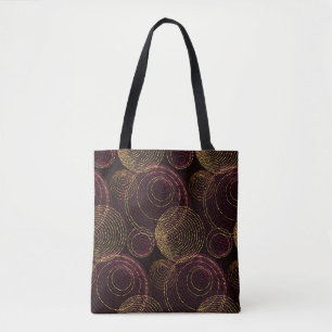 Bolsa Tote Impressão de geometria Dourada luxuosa